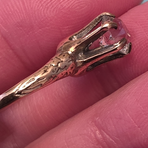 Late 19th Or Early 20th Century Antique Copper Solitaire Ring - Picture 5 of 16